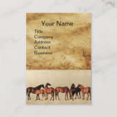 HORSES/MARES EN FOALS bruin perkament Visitekaartje (Voorkant)