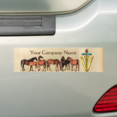HORSES/MARES EN FOALS CADUCEUS VETERINAIR SYMBOOL BUMPERSTICKER (Op auto)