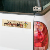 HORSES/MARES EN FOALS CADUCEUS VETERINAIR SYMBOOL BUMPERSTICKER (Op Truck)