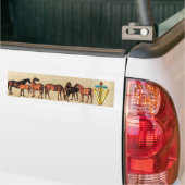 HORSES/MARES EN FOALS CADUCEUS VETERINAIR SYMBOOL BUMPERSTICKER (Op Truck)
