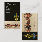 HORSES/MARES EN FOALS CADUCEUS VETERINAIR SYMBOOL VISITEKAARTJE (Voorkant / Achterkant)