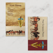 HORSES/MARES EN FOALS CADUCEUS VETERINAIR SYMBOOL VISITEKAARTJE (Voorkant / Achterkant)