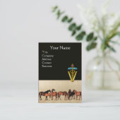 HORSES/MARES EN FOALS CADUCEUS VETERINAIR SYMBOOL VISITEKAARTJE (Staand voorkant)