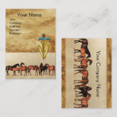 HORSES/MARES EN FOALS CADUCEUS VETERINAIR SYMBOOL VISITEKAARTJE (Voorkant / Achterkant)