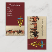 HORSES/MARES EN FOALS CADUCEUS VETERINAIR SYMBOOL VISITEKAARTJE (Voorkant / Achterkant)