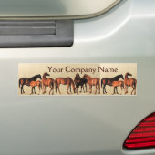 HORSES/MARES EN FOALS PARTIJ BUMPERSTICKER (Op auto)
