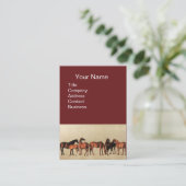 HORSES/MARS EN FOALS Brown Visitekaartje (Staand voorkant)