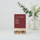 HORSES/MARS EN FOALS Brown Visitekaartje (Staand voorkant)