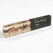 HORSES/MARS EN FOALS, zwart Naambordje