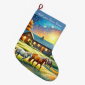 Horses on Farm Grote Kerstsok (Voorkant (Hangend))