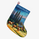 Horses on Farm Grote Kerstsok (Voorkant (Hangend))