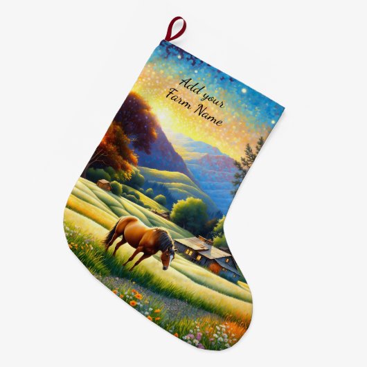 Horses on Farm Grote Kerstsok (Voorkant (Hangend))