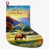 Horses on Farm Grote Kerstsok (Voorkant)