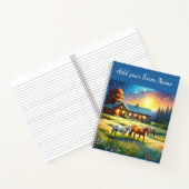 Horses on Farm Wildflower Meadow Notitieboek (Binnen)