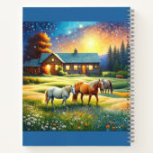 Horses on Farm Wildflower Meadow Notitieboek (Achterkant)