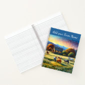 Horses on Farm Wildflower Meadow Notitieboek (Binnen)