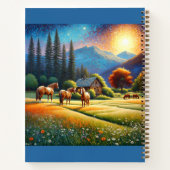 Horses on Farm Wildflower Meadow Notitieboek (Achterkant)