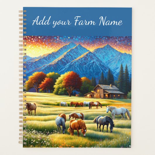 Horses on Farm Wildflower Meadow Planner (Voorkant)
