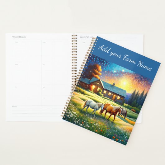 Horses on Farm Wildflower Meadow Planner (Display)