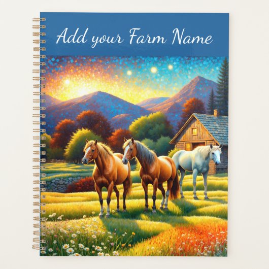 Horses on Farm Wildflower Meadow Planner (Voorkant)