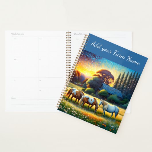 Horses on Farm Wildflower Meadow Planner (Display)