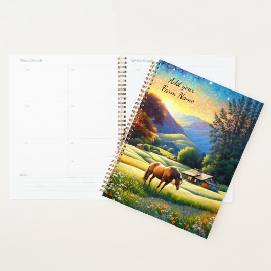 Horses on Farm Wildflower Meadow Planner (Display)