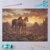 Horses Painted Desert Western Decoupage Tissuepapier (Craft)