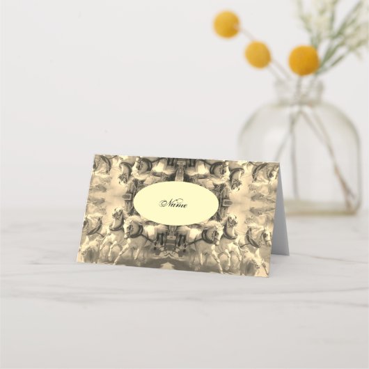 Horses –Pferde – Namen Plaatskaartje (Voorkant)