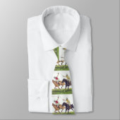 Horses Polo Players Print Necktie Stropdas (Gebonden)