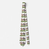 Horses Polo Players Print Necktie Stropdas (Voorkant)