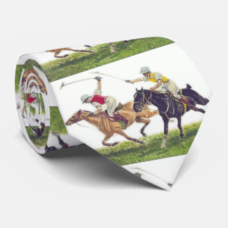 Horses Polo Players Print Necktie Stropdas