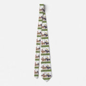 Horses Polo Players Print Necktie Stropdas (Achterkant)