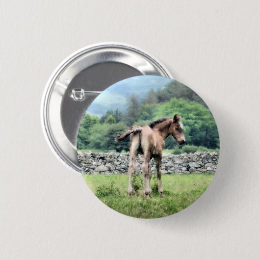 HORSES RONDE BUTTON 5,7 CM (Voorkant /achterkant)
