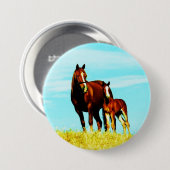 Horses Ronde Button 7,6 Cm (Voorkant /achterkant)