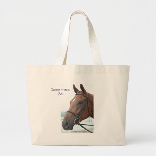 Horses Rule Bag Grote Tote Bag (Voorkant)