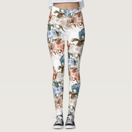 HORSES RUNNING WILD. MODERN CLASSIC HORSE ART LEGGINGS (Voorkant)