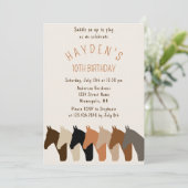 Horses Silhouette Birthday Invitation Kaart (Staand voorkant)