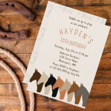 Horses Silhouette Birthday Invitation