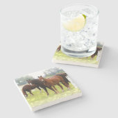 Horses Stenen Onderzetter (Zijkant)
