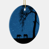 Horses Sterrennacht Chrustmas Keramisch Ornament (Rechts)
