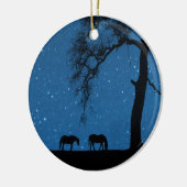 Horses Sterrennacht Chrustmas Keramisch Ornament (Links)