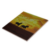 Horses Sunrise Art Tegel Tegeltje (Zijkant)