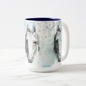 Horses Tweekleurige Koffiemok (Voorkant rechts)