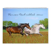 Horses Unbridled Wildlife Photography Custom Year Kalender (Hoes)