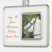 HORSES VERZILVERD OMLIJST ORNAMENT (Links)