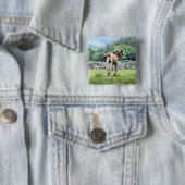 HORSES VIERKANTE BUTTON 5,1 CM (In situ)