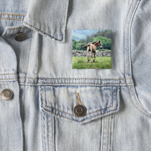 HORSES VIERKANTE BUTTON 5,1 CM (In situ)