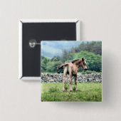 HORSES VIERKANTE BUTTON 5,1 CM (Voorkant /achterkant)