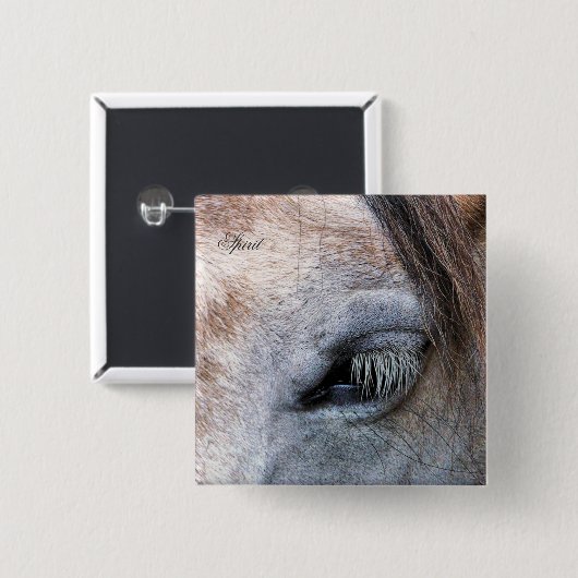 HORSES VIERKANTE BUTTON 5,1 CM (Voorkant /achterkant)