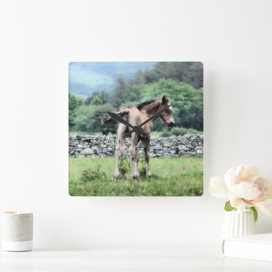 HORSES VIERKANTE KLOK (Huis)